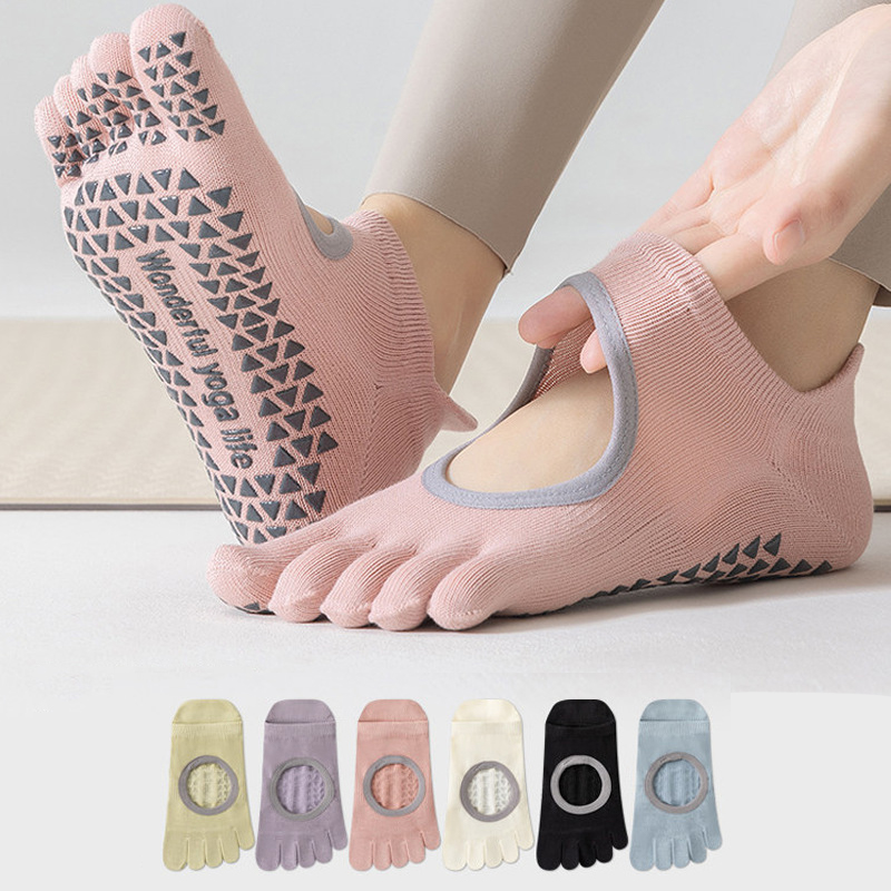 Medias Para Pilates Y Yoga - Women's Five-Finger Yoga Socks Professional Anti-Slip