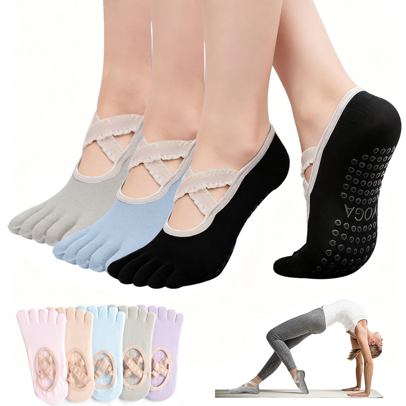 Medias Para Pilates Y Yoga - Ladies Non-Slip Pilates Socks Woman Lace