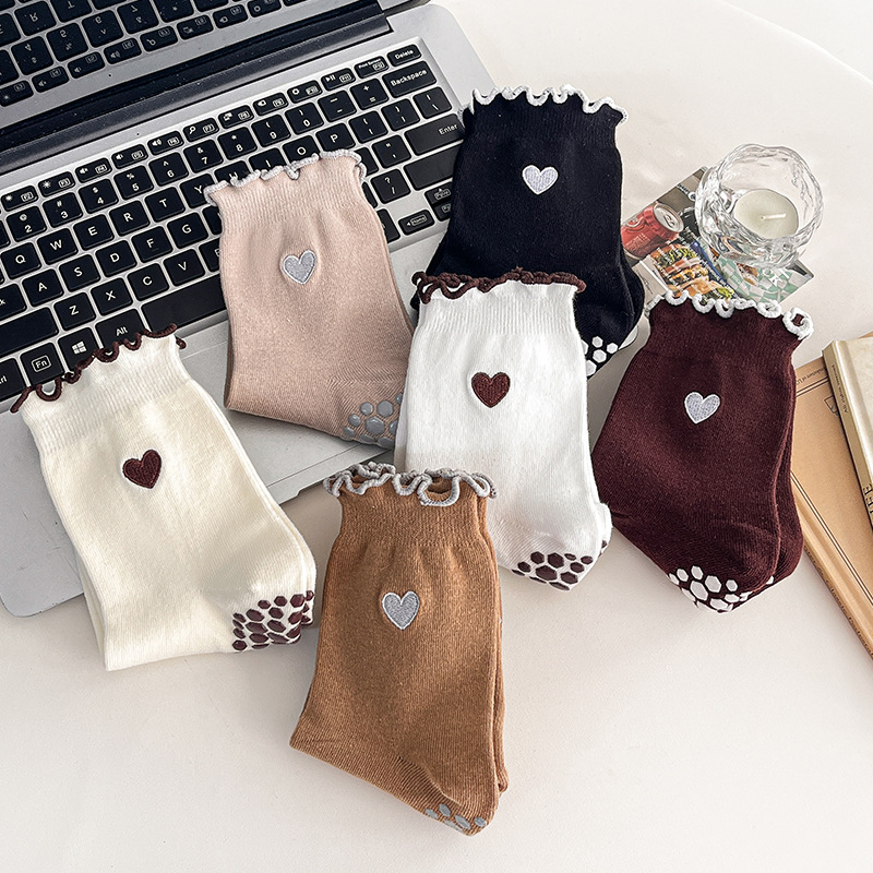 Yoga Socks Women Cotton Heart  - Medias Para Pilates Y Yoga 评论和价格