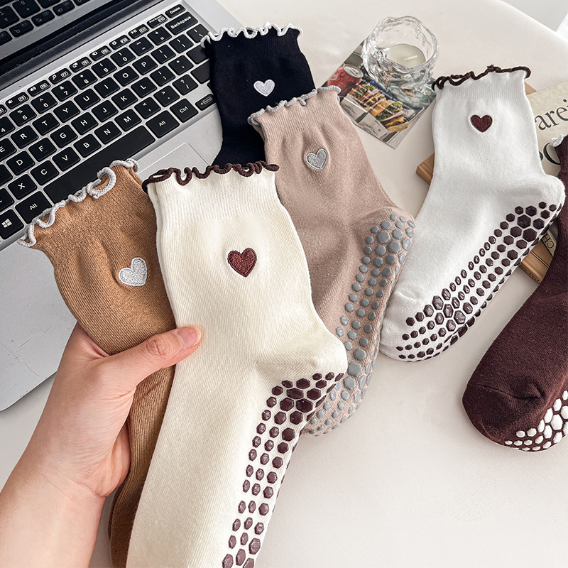Yoga Socks Women Cotton Heart  - Medias Para Pilates Y Yoga 评论和价格