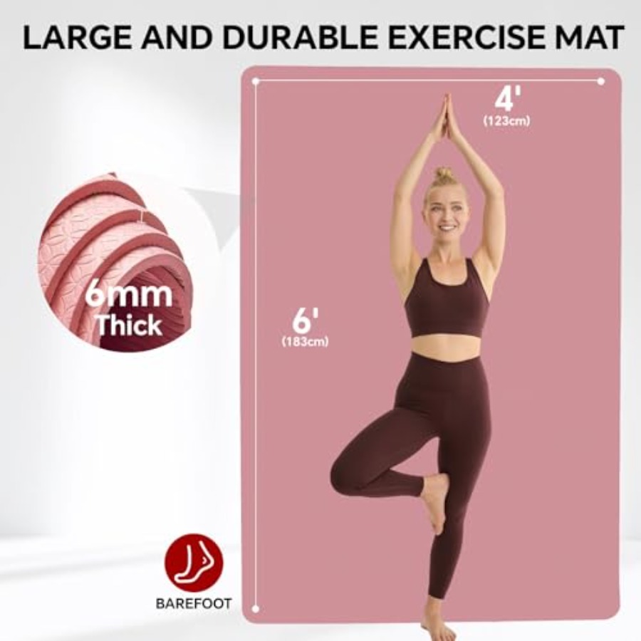 Extra Large Yoga Mat for Home  - Pilates Yoga Mat Workout 评论和价格