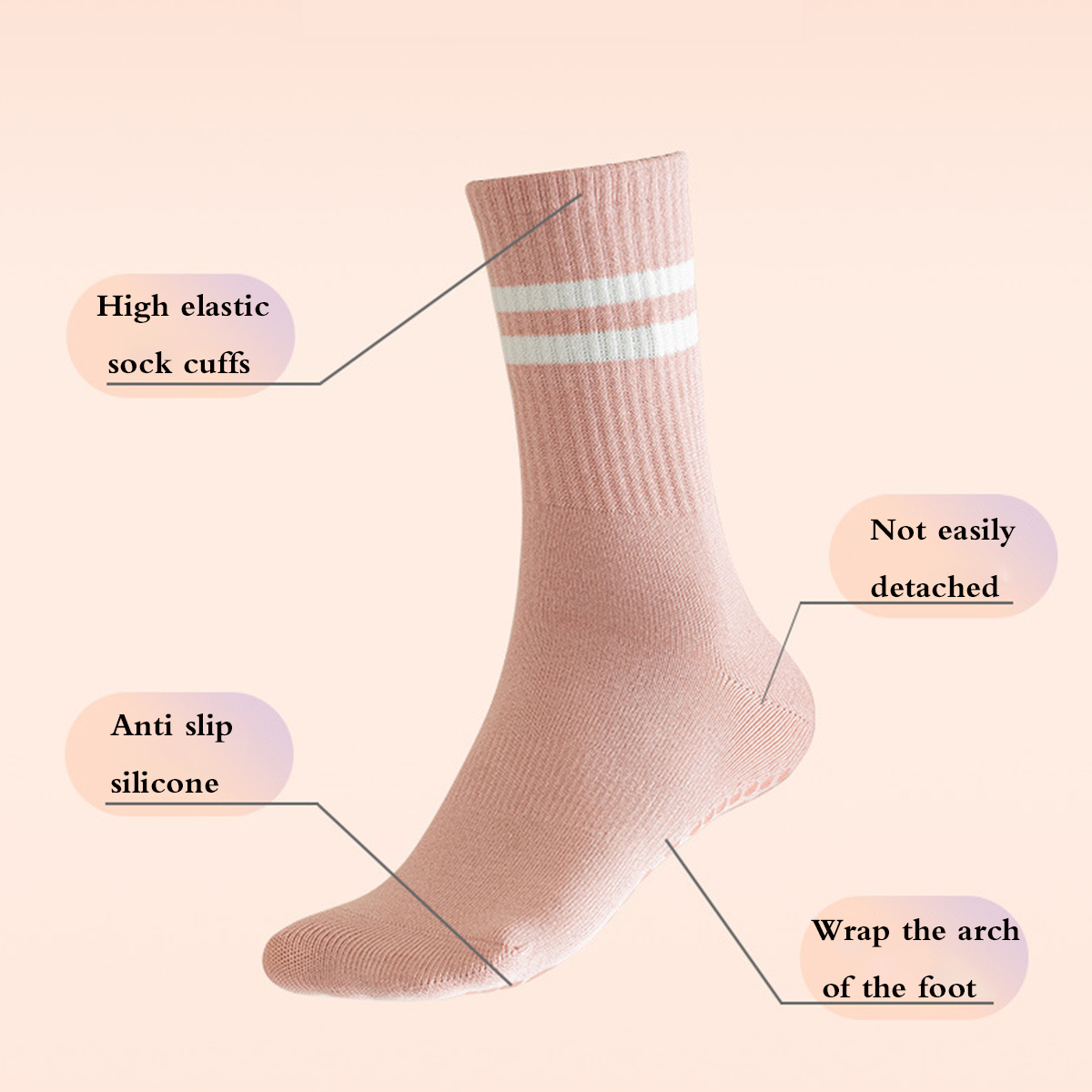 Pilates Socks with Grips for W - Medias Para Pilates Y Yoga 评论和价格