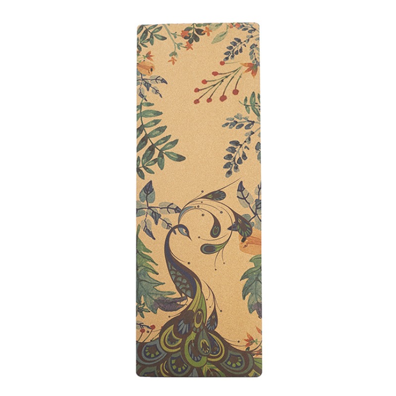 Printed Cork Natural Rubber Yo - Pilates Yoga Mat Workout 评论和价格