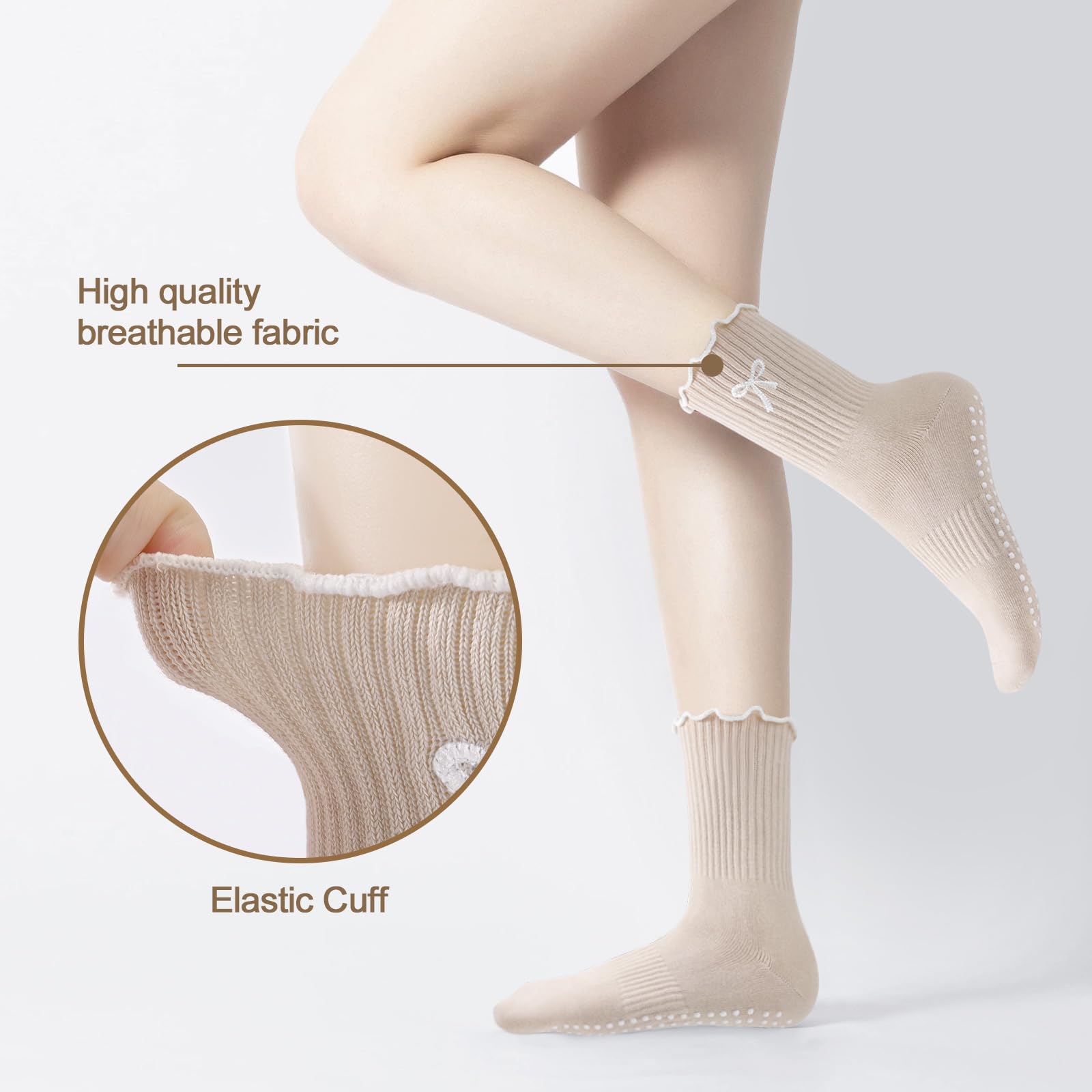 1 Pair of Anti-Slip Grip Pilat - Medias Para Pilates Y Yoga 评论和价格