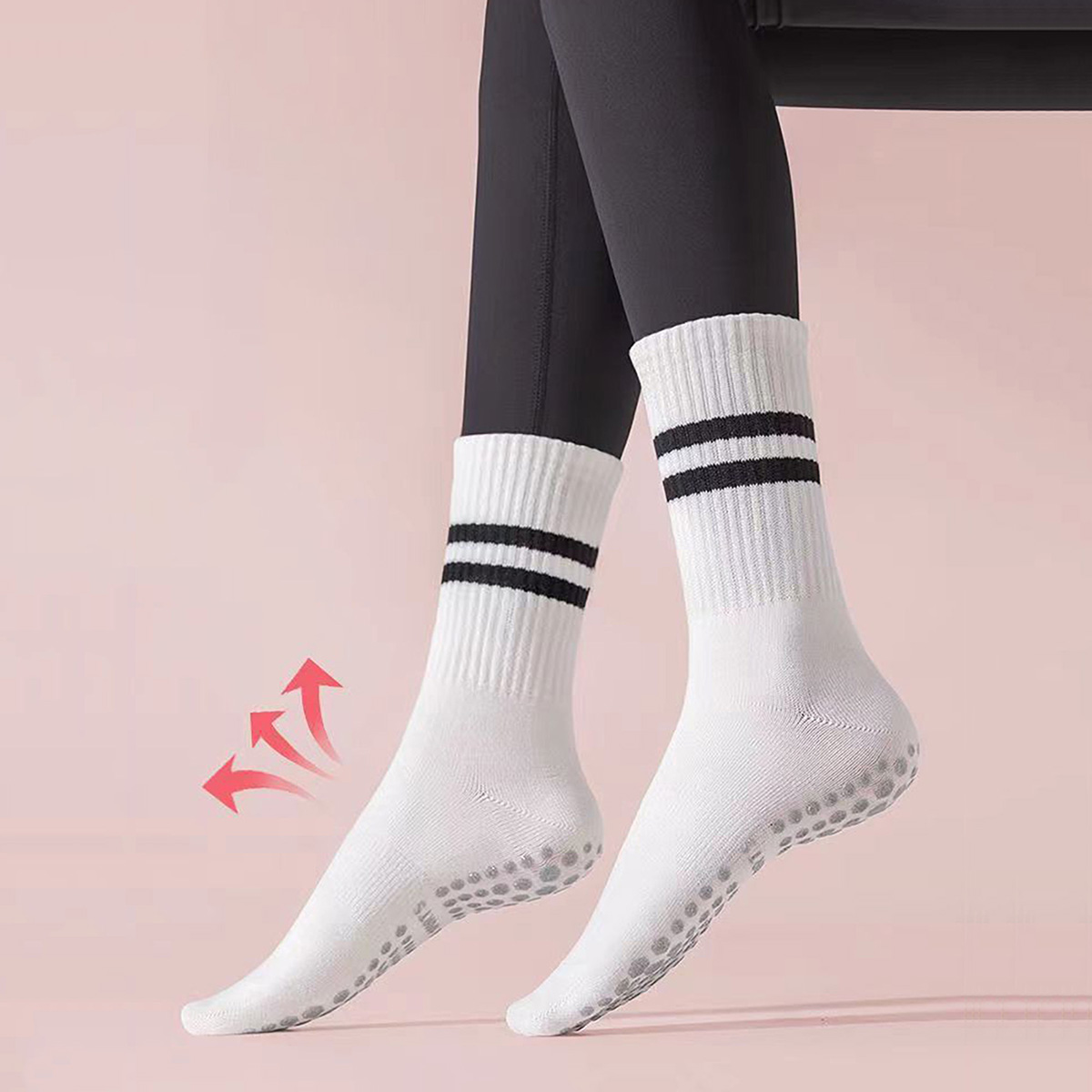3 Pairs Long Yoga Socks with G - Medias Para Pilates Y Yoga 评论和价格