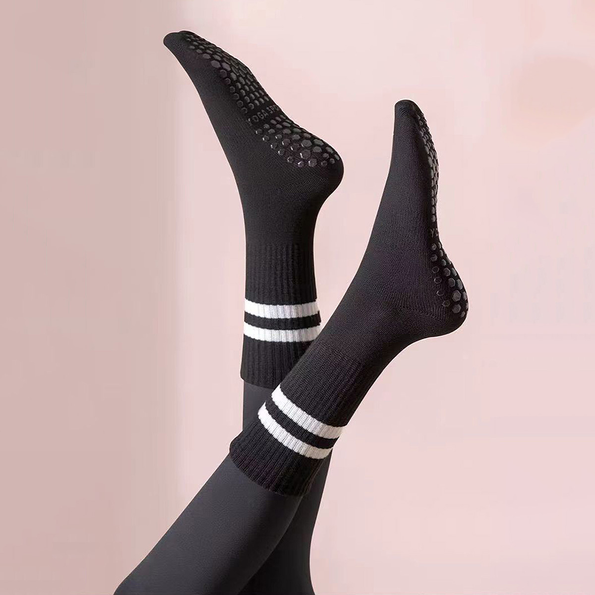 3 Pairs Long Yoga Socks with G - Medias Para Pilates Y Yoga 评论和价格