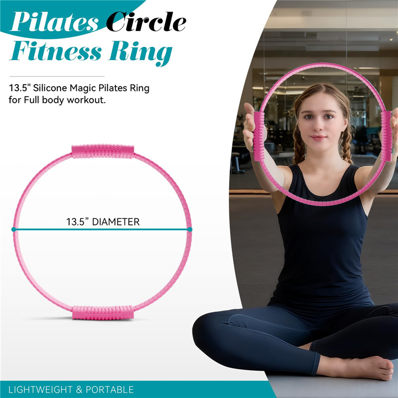 Eco-Friendly Double Handle Sil - Pilates Yoga Circle 评论和价格
