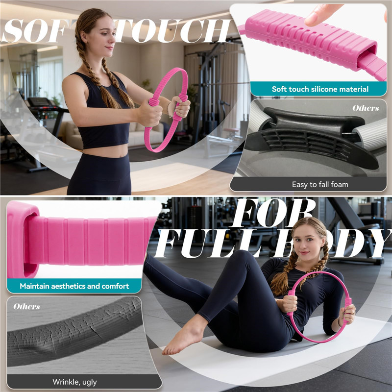 Eco-Friendly Double Handle Sil - Pilates Yoga Circle 评论和价格